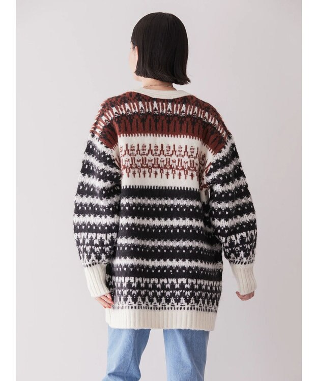 AMERICAN HOLIC フェアアイル柄ニットカーディガン Brown