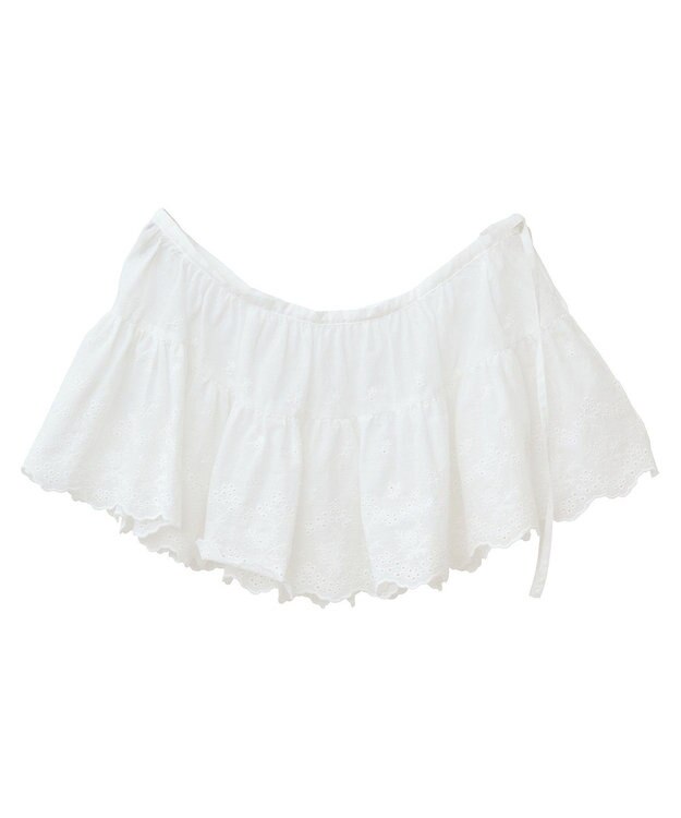 earth music&ecology エンブロイダリー刺繍ラップスカート Off White