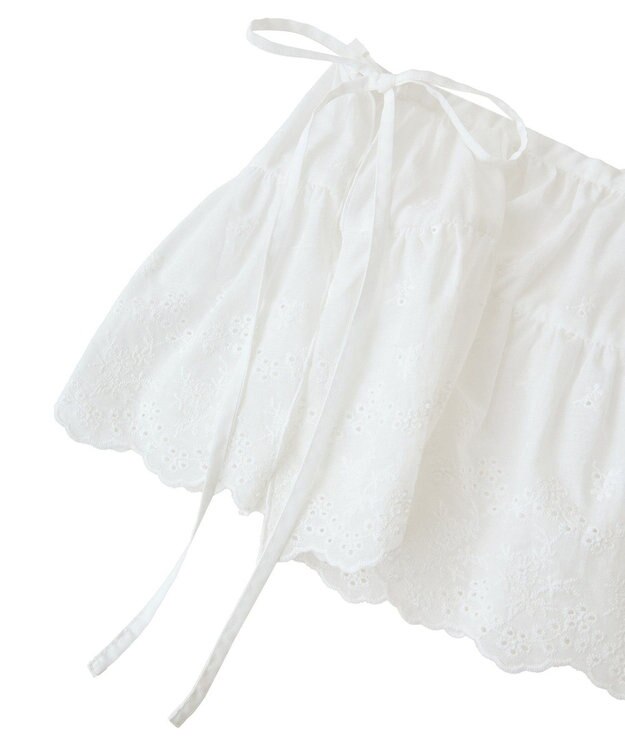 earth music&ecology エンブロイダリー刺繍ラップスカート Off White