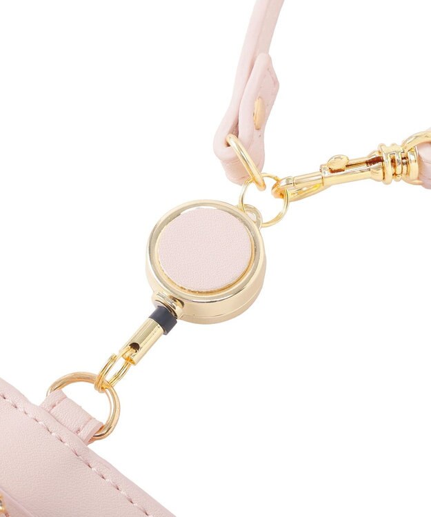 Maison de FLEUR リール付きビジューリボンパスケース Pink