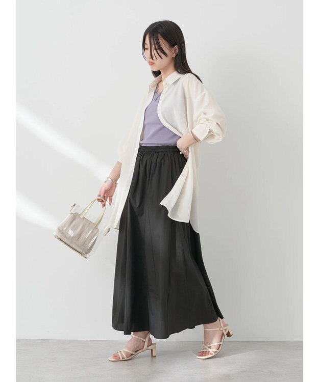 earth music&ecology シアーボーイズライクシャツ Off White