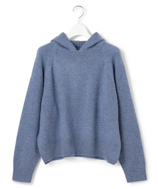 J.PRESS YORK STREET 【WOMEN】ウールカシミヤ フーディニット ダルブルー系