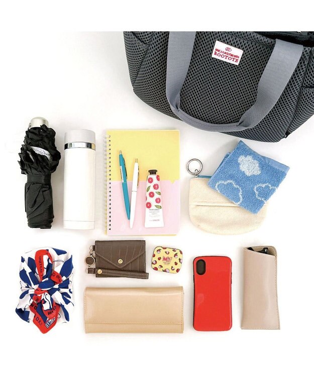 ROOTOTE 3672【仕切り+自立+肩掛け】 LT.デリ.パルーティ.ウエッファ-A 02：グレー