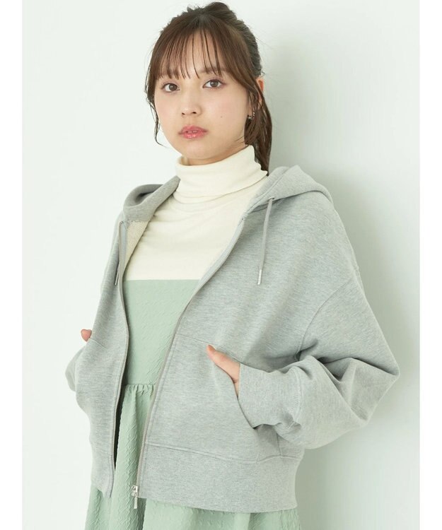 earth music&ecology 裏毛ＺＩＰパーカー Gray Mixture