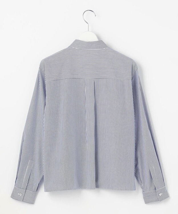 J.PRESS LADIES COTTON TEX ブラウス ネイビーストライプ系