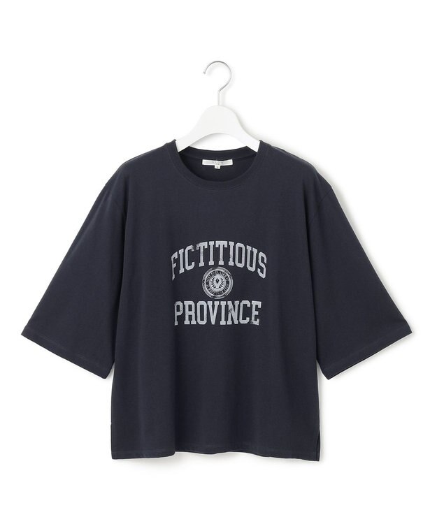 23区 S 【SLOW/一部店舗限定】MVSコットン ヴィンテージ風 ロゴTEE ネイビー系