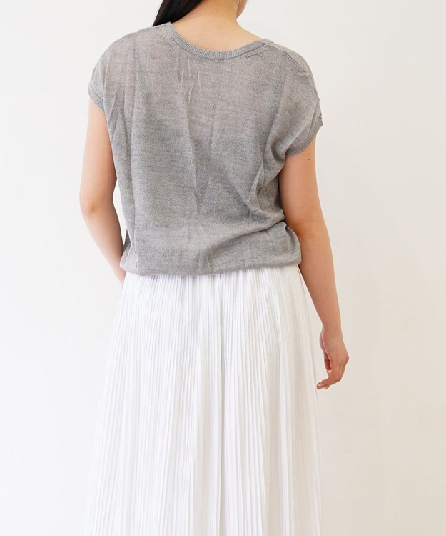 TOQUE 〈大草直子さんアドバイザー〉 【天然素材/2WAY】アルパカシルクニットVネックフレンチ グレー