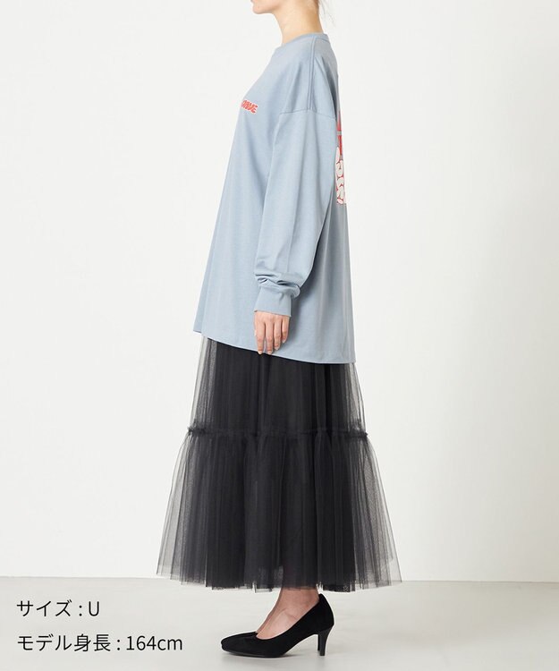 NAVE 【xNAVE】Six Sence Recordコラボ グラフィックロングスリーブT スカイブルー系