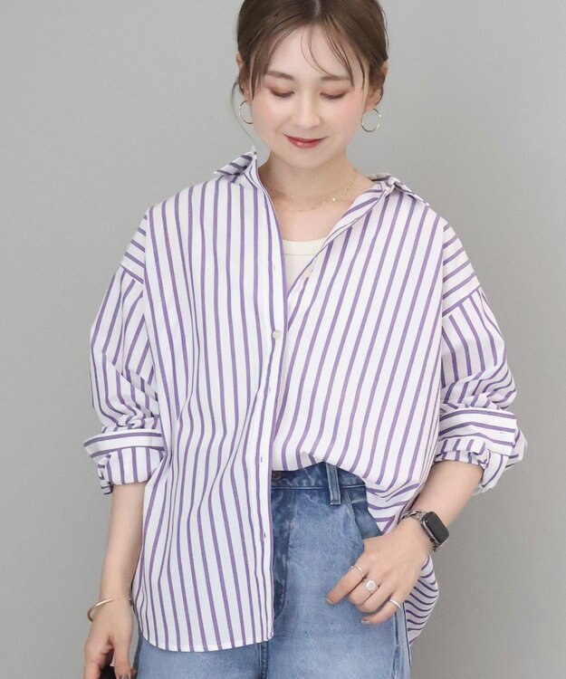 AMERICAN HOLIC イージーケアブロードシャツ Stripe