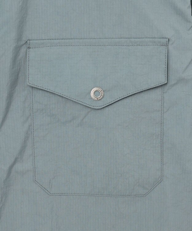 J.PRESS MEN ナイロンリップレギュラーカラー シャツブルゾン サックスブルー系