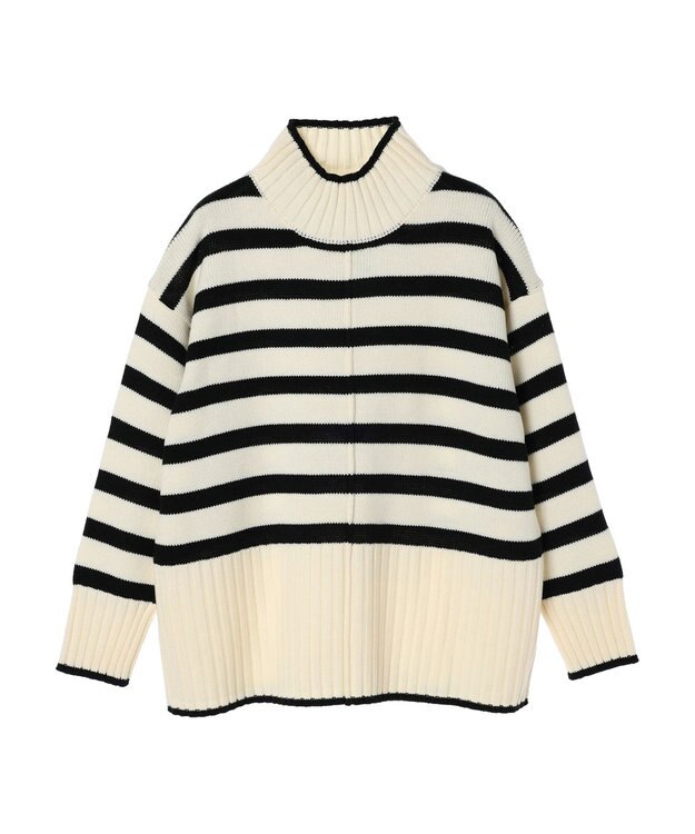 Green Parks 洗える　バックスリットニットプルオーバー Border