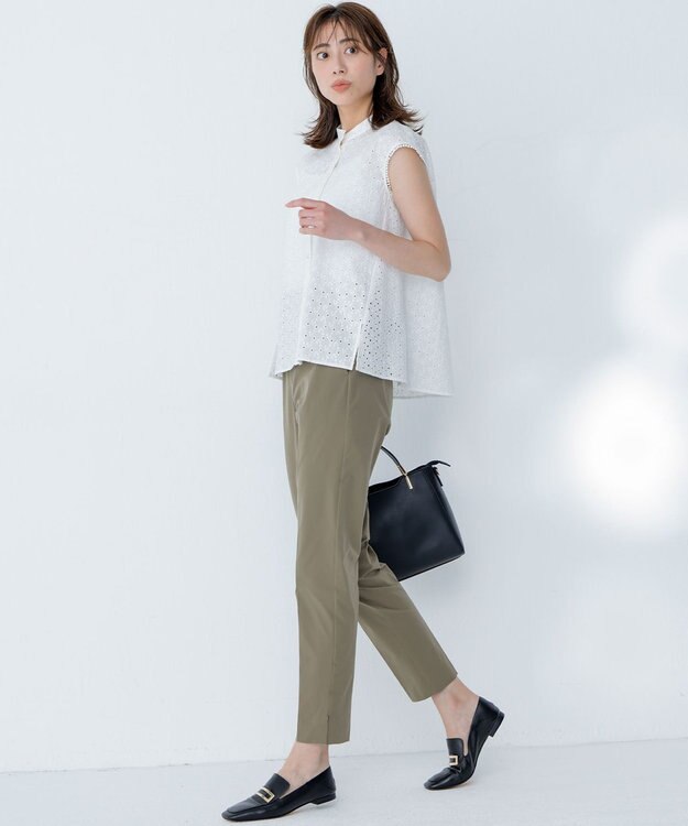 組曲 L エンブロイダリーレースノースリーブ ブラウス アイボリー系