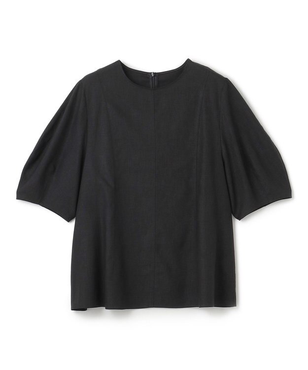 UNFILO リネンレーヨン フォルムブラウス ブラック