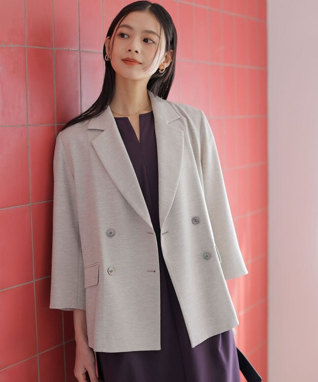 組曲 ライトリネンライク ジャケット ベージュ系