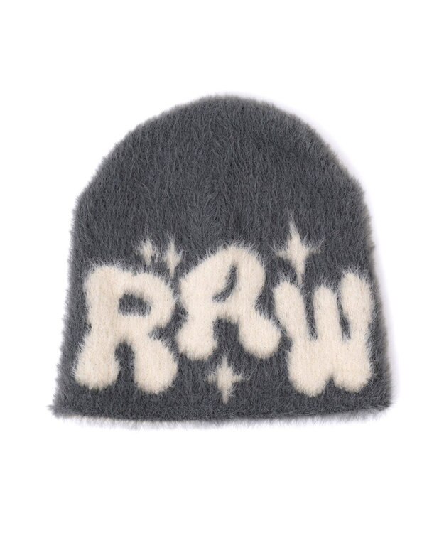 WEGO シャギーキラキラロゴニットキャップ グレー