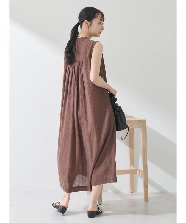 earth music&ecology 綿クレープワンピース（無地） Brown