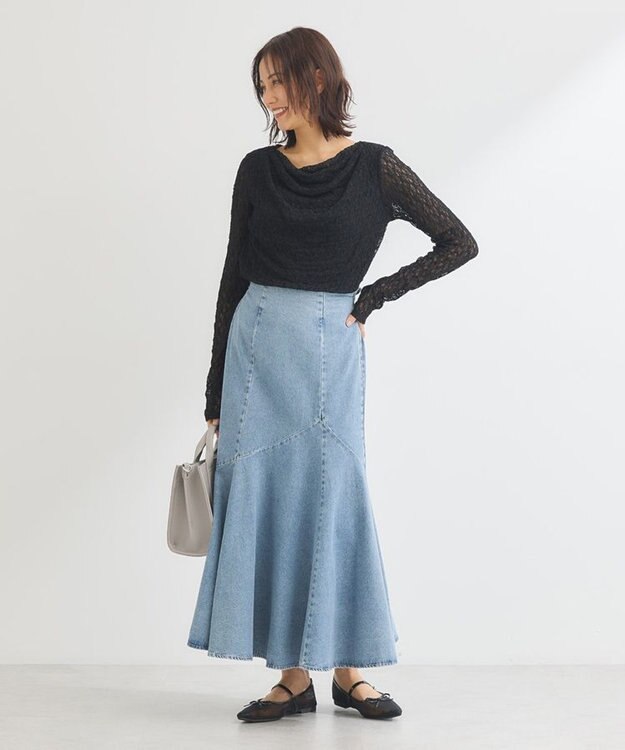 Green Parks ・ＥＬＥＮＣＡＲＥ　ＤＵＥ　デニムマーメイドスカート Light Indigo