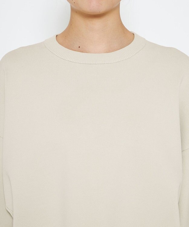 uncrave 【洗える】スムースニット スウェット風プルオーバー（uncrave WHITE） ミントグレー