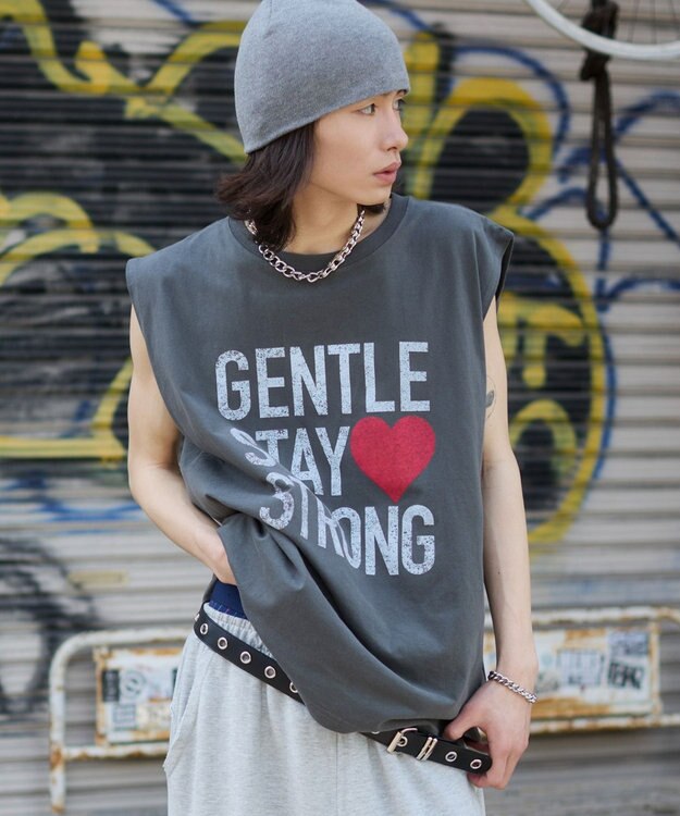 WEGO 【ユニセックス着用ITEM/MLサイズ展開】グラフィックBIGノースリーブ 柄1