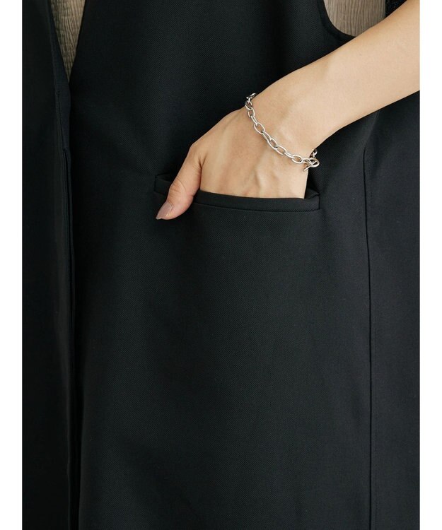 Green Parks ジレにもなる２ｗａｙＶネックジャンスカ Black