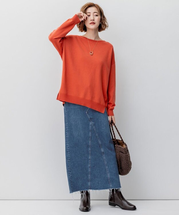 23区 L 【RED CARD TOKYO×23区】デニム Iライン スカート ミッドブルー