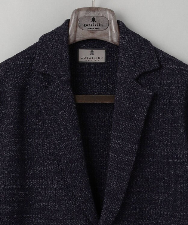 GOTAIRIKU テーラード設計【洗える】ニット カーディガンジャケット ネイビー系