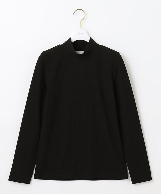 ANY SIS 【洗える】リブタートル カットソー ブラック