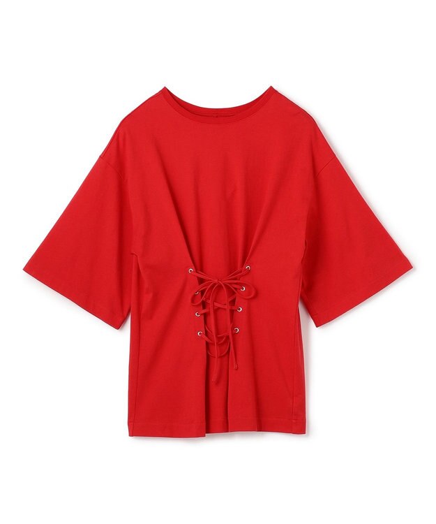 uncrave プレーンジャージー 2WAYレースアップトップス レッド