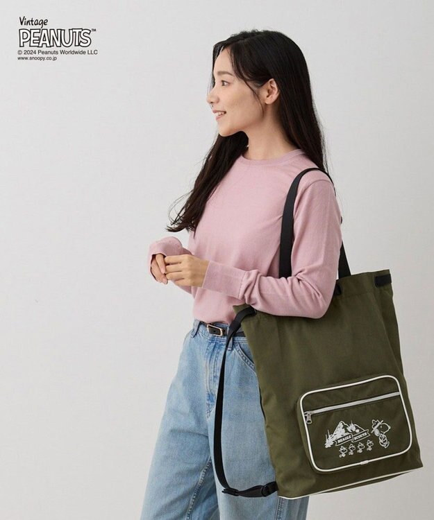 ROOTOTE 8388【スヌーピー】IP.セオルー.デルタ.ピーナッツ-9J 03：オリーブ