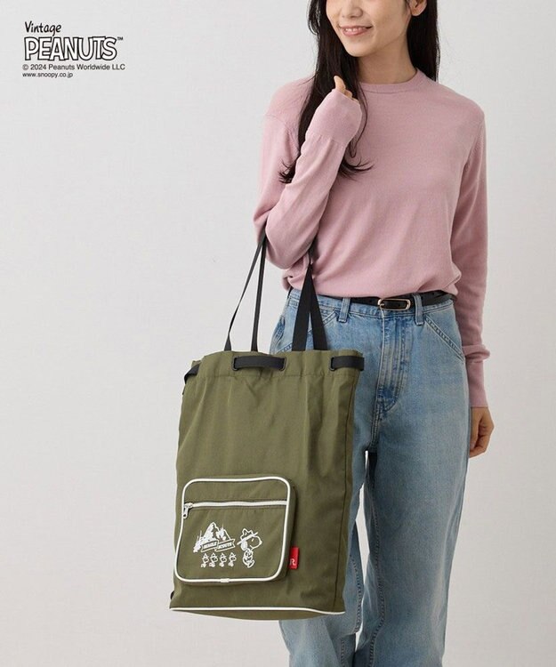 ROOTOTE 8388【スヌーピー】IP.セオルー.デルタ.ピーナッツ-9J 03：オリーブ