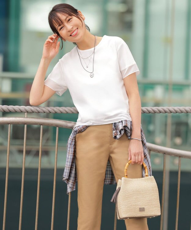 J.PRESS LADIES L 【一枚で着映え】リネンVisマドラス チェック シャツ ブラウス ブラウンチェック系