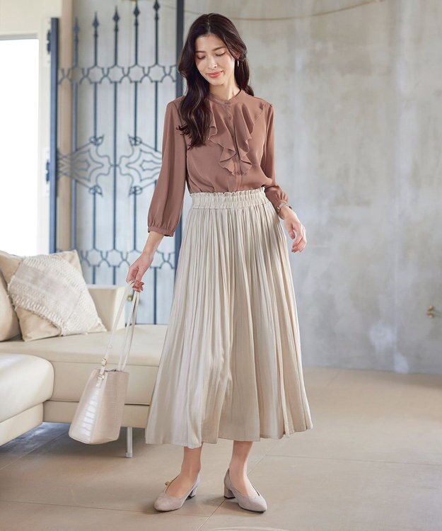 Tiaclasse 【洗える】フリルブラウス ピンク