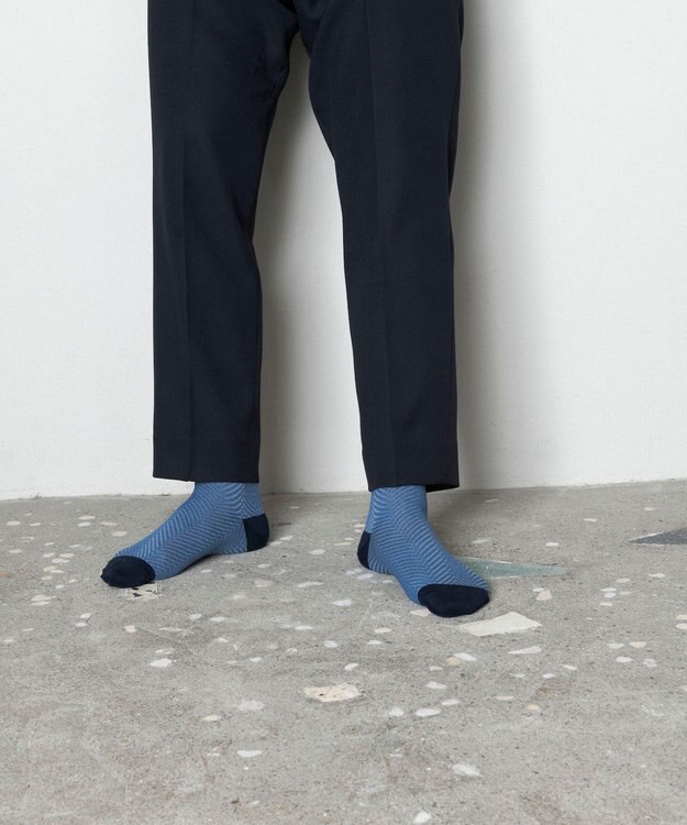 TRICOTE HERRINGBONE BUMPY SOCKS／ヘリンボーンパンビーソックス 32BLUE