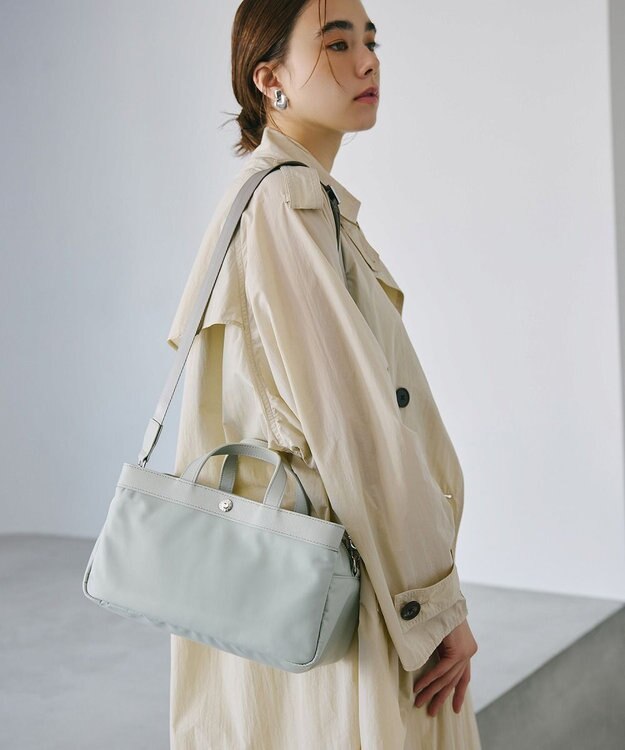 TOPKAPI 【Breath TOPKAPI】防水ナイロン レザーコンビ ミニトート ショルダーバッグ ミントグリーン
