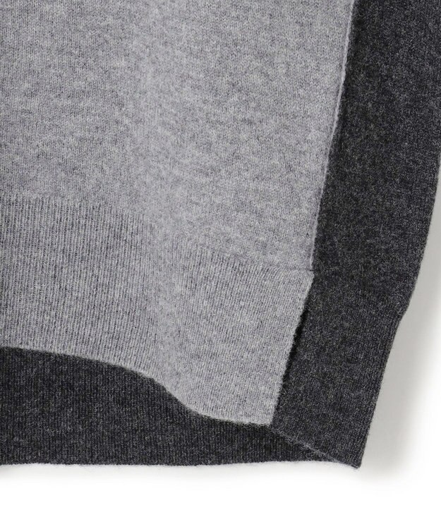 BEIGE， 【WEB限定・洗える】ROGAN / バイカラーウールクルーネックニット M Gray x C Gray