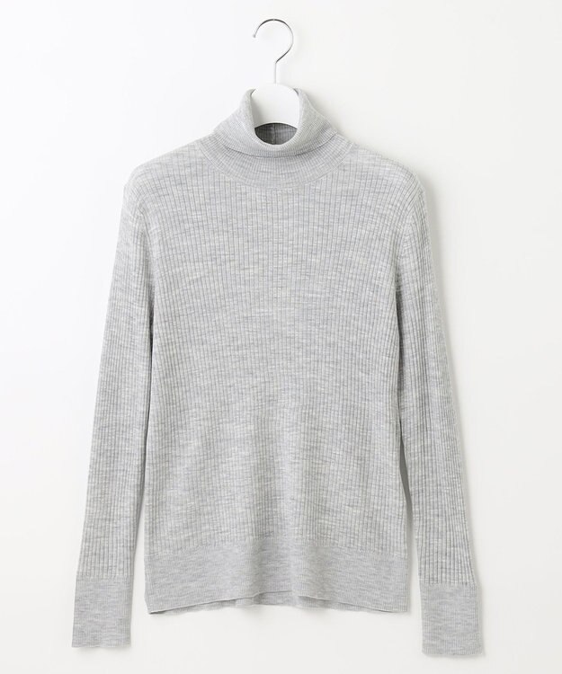 自由区 【洗える】CARIAGGI スーパーエクストラファインメリノ インナーニット ライトグレー系