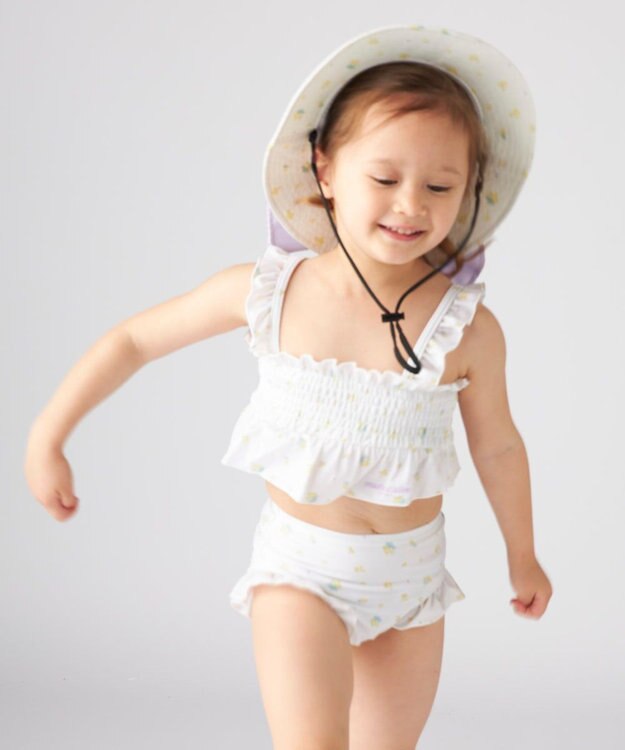 OP／FILA 【marie claire ENFANTS】シャーリングセパレート水着 ホワイト