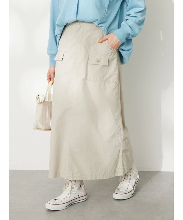 CRAFT STANDARD BOUTIQUE デザインポケットワークスカート Gray Beige