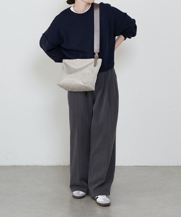 russet ナイロンジャガード2WAYワンハンドルトートバッグ(SF-268) Ecru