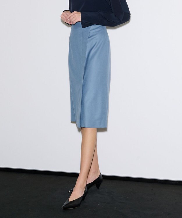 JOSEPH エアリーフランネル　スカート Cloudy Blue
