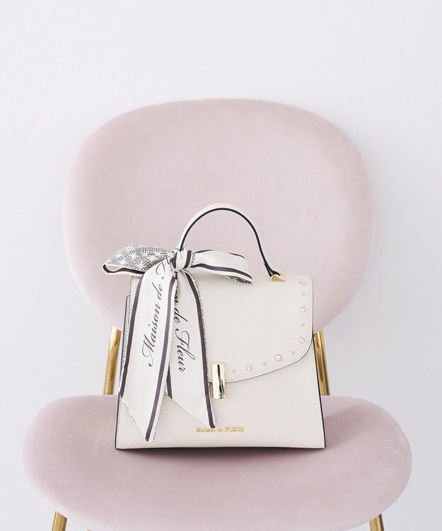 Maison de FLEUR スタッズフラップ２Ｗａｙバッグ Ivory