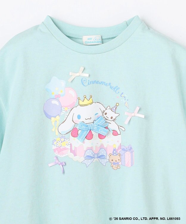 ANY KIDS 【シナモロール×ANY KIDS】プリント 半袖Tシャツ ミント