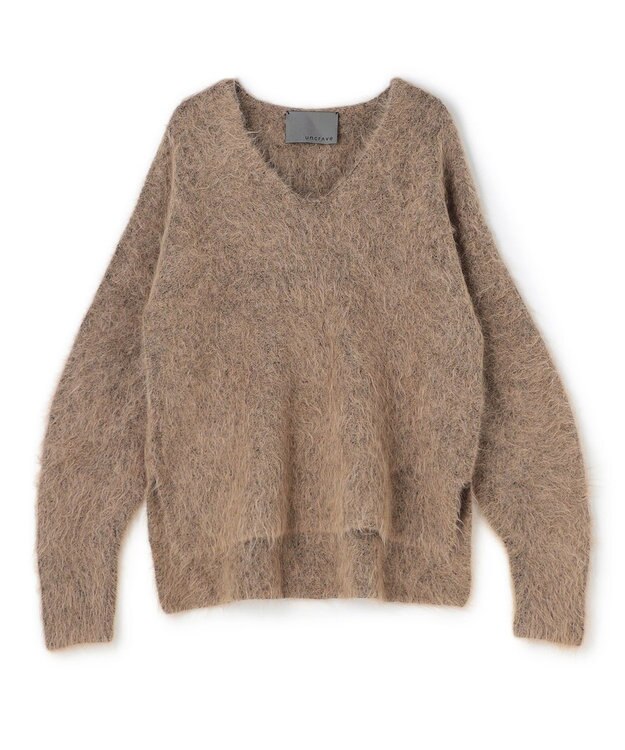 uncrave アルパカニット Vネックトップス ブラウン
