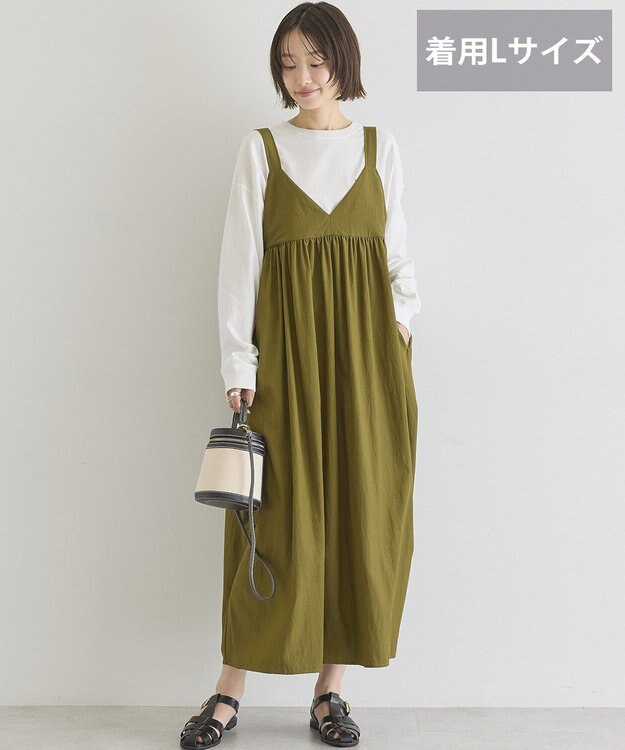 AMERICAN HOLIC 【選べる丈】Ｖネックワンピース Khaki