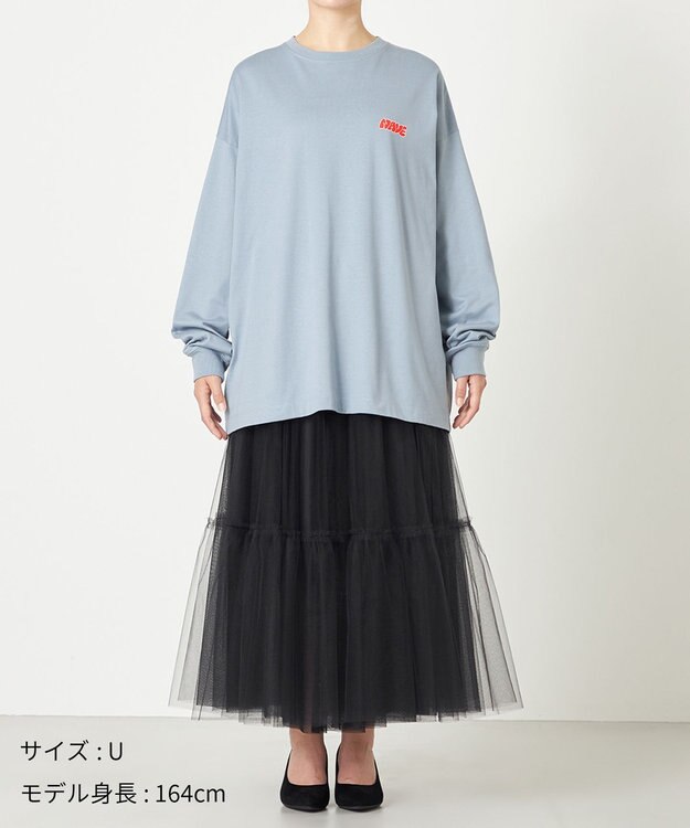 NAVE 【xNAVE】Six Sence Recordコラボ グラフィックロングスリーブT スカイブルー系
