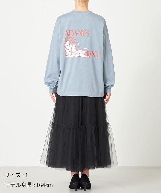 NAVE 【xNAVE】Six Sence Recordコラボ グラフィックロングスリーブT スカイブルー系