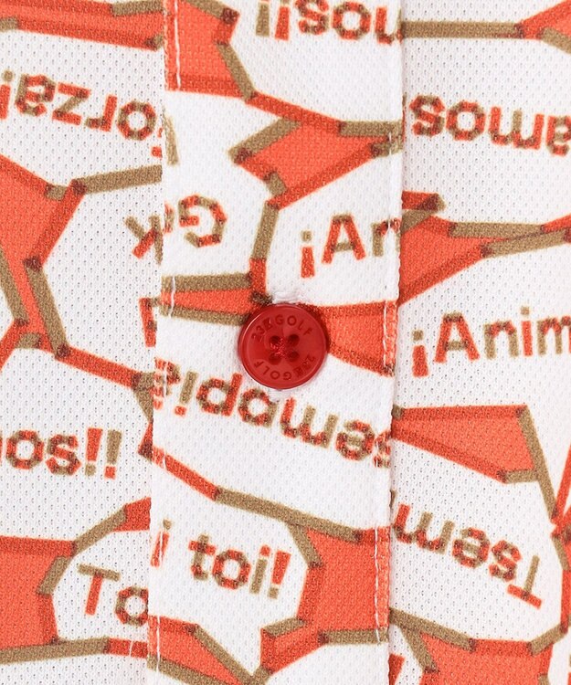 23区GOLF 【MEN】【吸水速乾/UVカット】YELL総柄プリントポロシャツ オレンジ系5