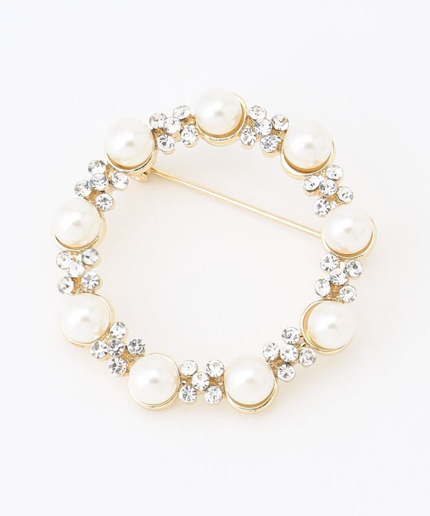 ANY 【2セット】【親子で使える】パールビジューブローチ ライトゴールド