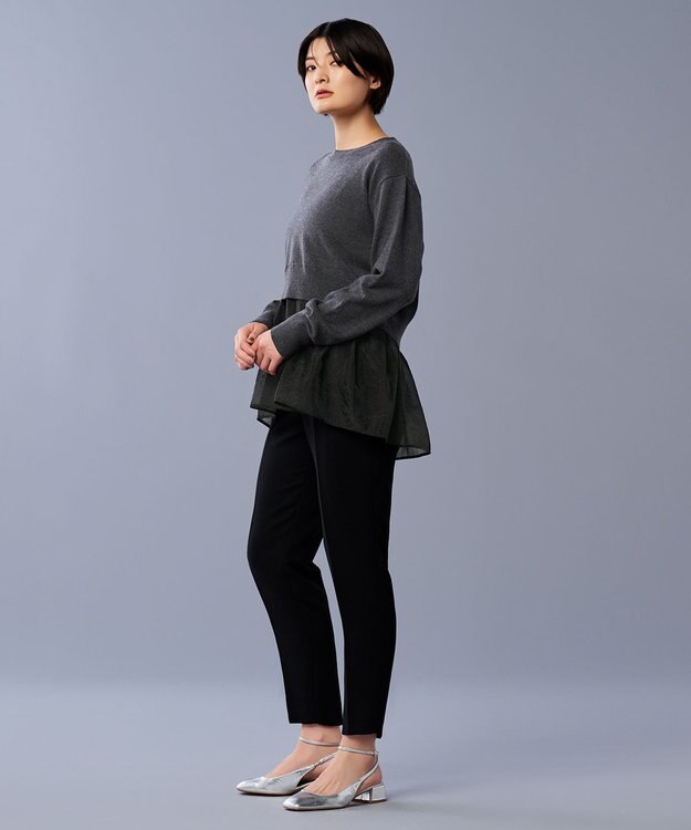 uncrave ウール ナイロン ペプラム ニット（uncrave STANDARD） チャコール