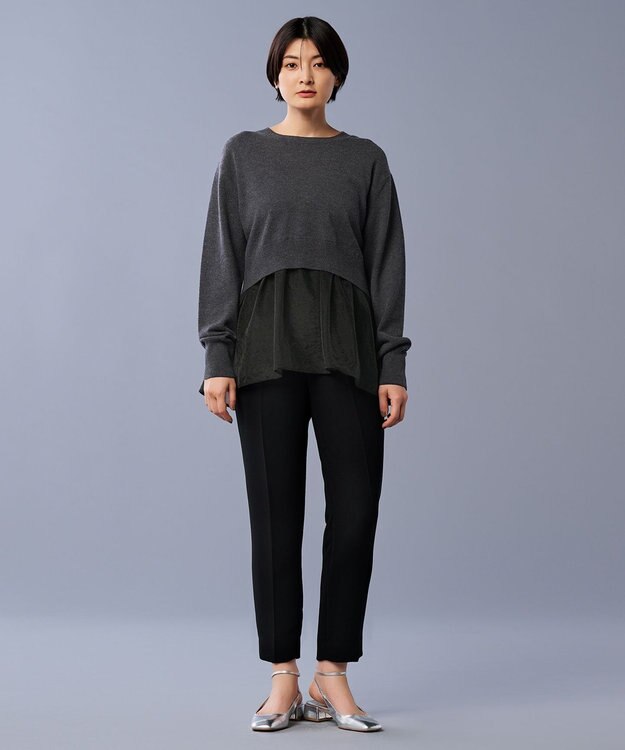 uncrave ウール ナイロン ペプラム ニット（uncrave STANDARD） チャコール
